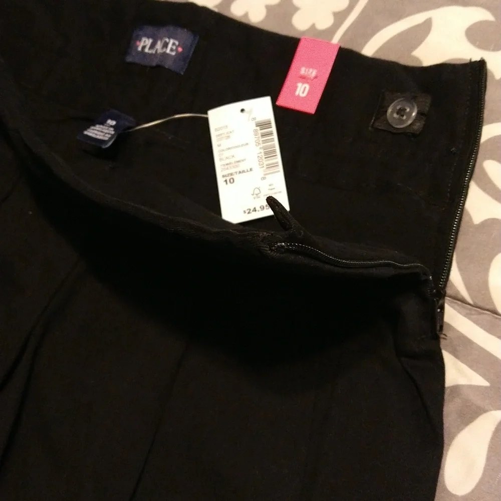 2/$20 NWT Children's Place black pleated skirt size 10 - Picture 2 of 4